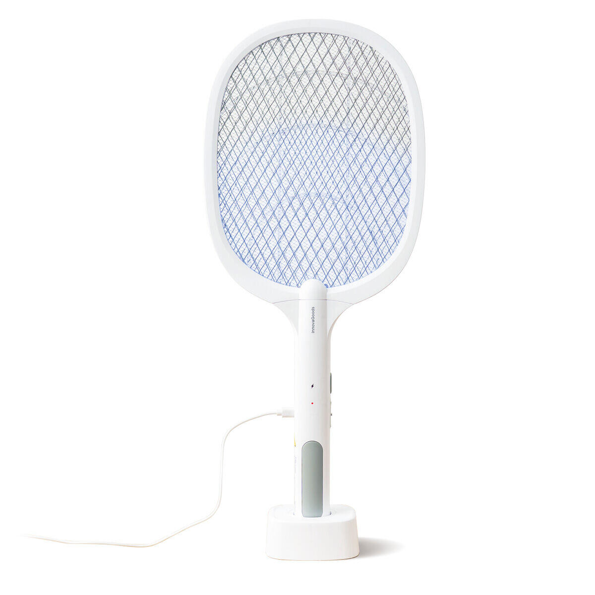 Raquette Anti-insectes Rechargeable 2 en 1 avec Lumière UV InnovaGoods Blanc 5/5