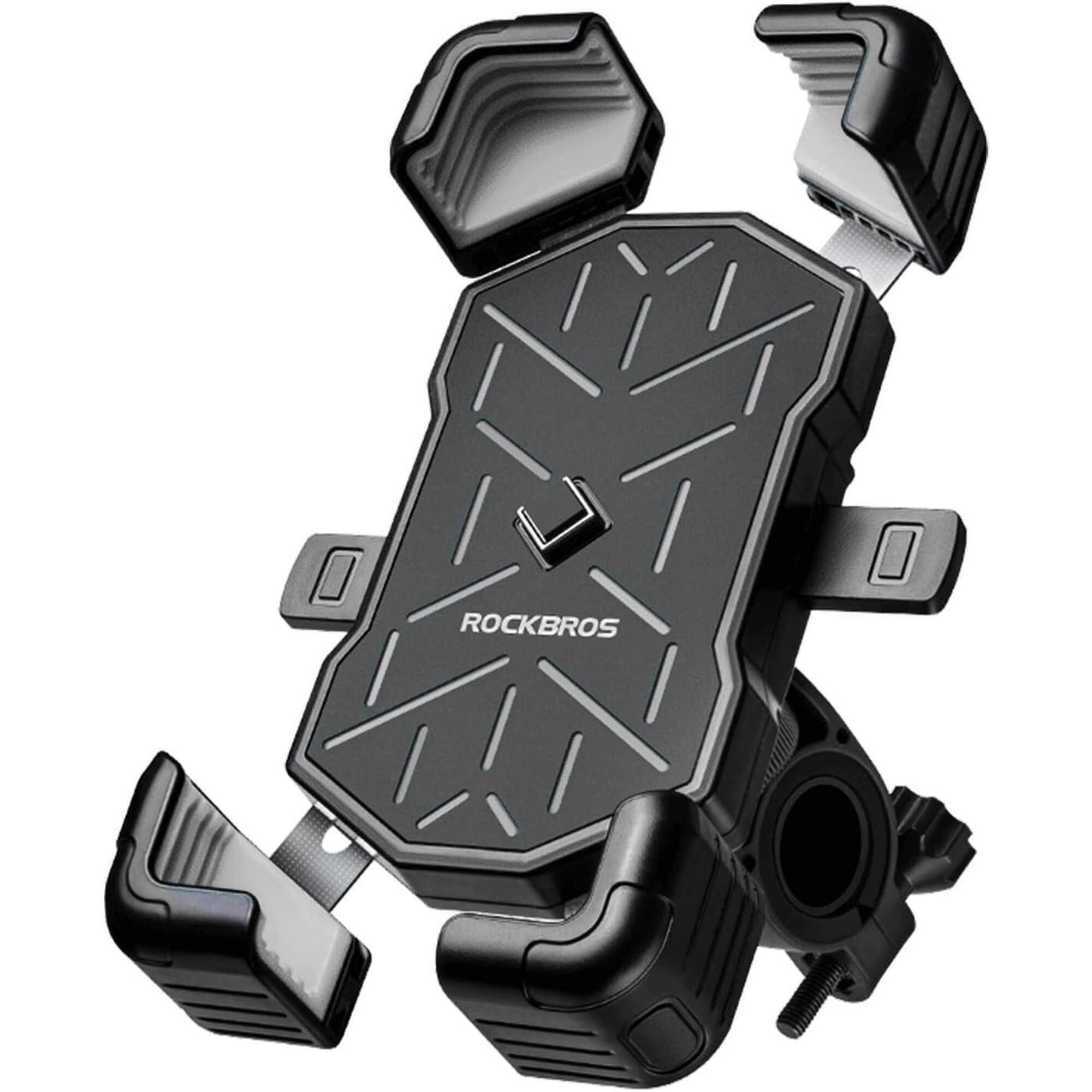 Rockbros - Rockbros Support Téléphone Vélo, Support Télephone Moto 360° Rotation - Support Smartphone - Gris|noir - Taille Unique - Decathlon