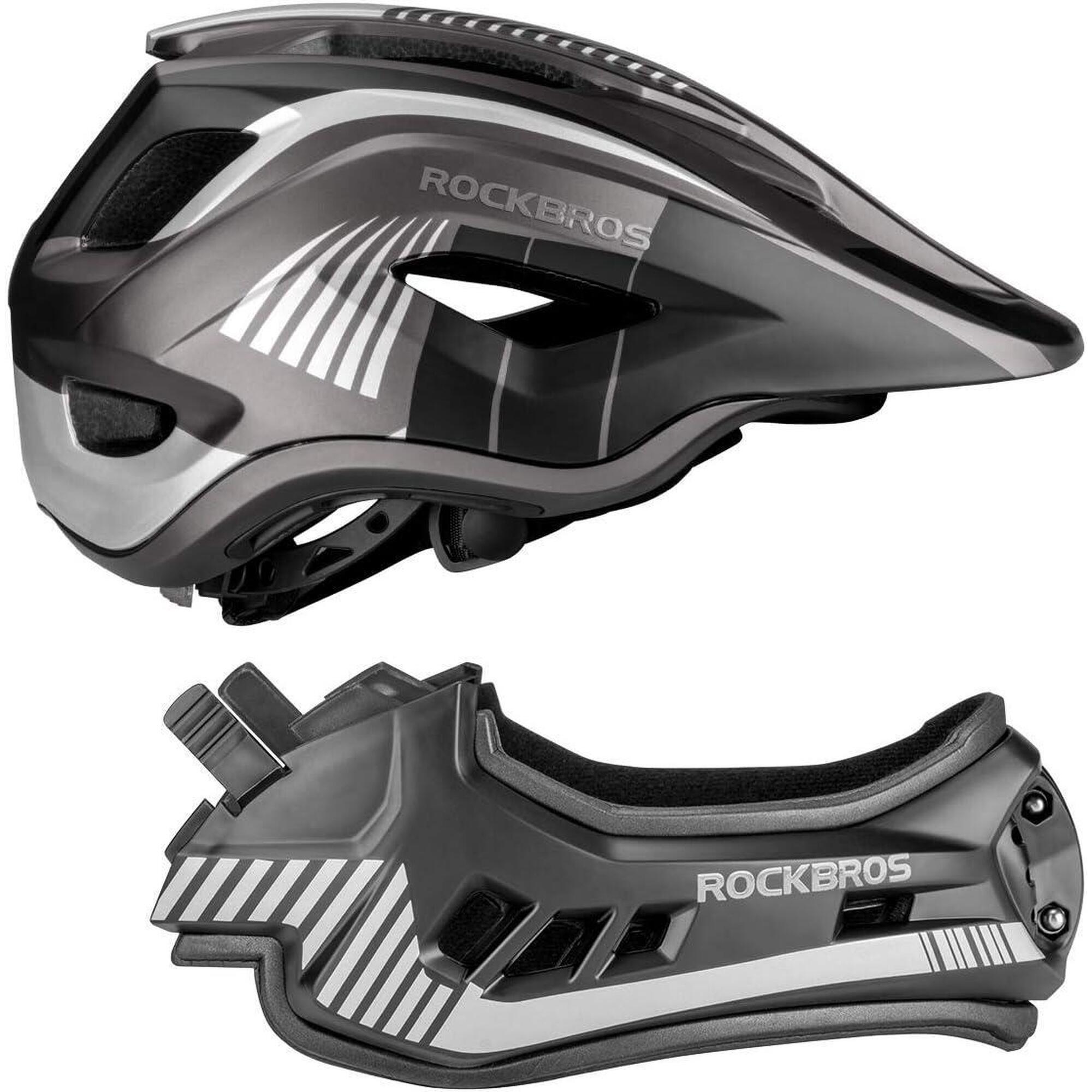 Rockbros - Rockbros Casque Bmx D'Enfant, Casques Intégral Vélo Vtt - Casque - Gris|noir - Decathlon