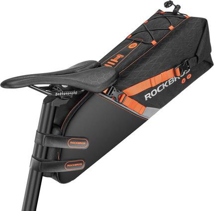 ROCKBROS Sacoche de Selle Étanche, Arrière Pliante 10L Grande Capacité