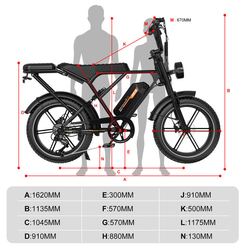 Bicicletă Electrică Suspensie Completă 20×4.0" Anvelope Late, 60-90km, RCB-G19