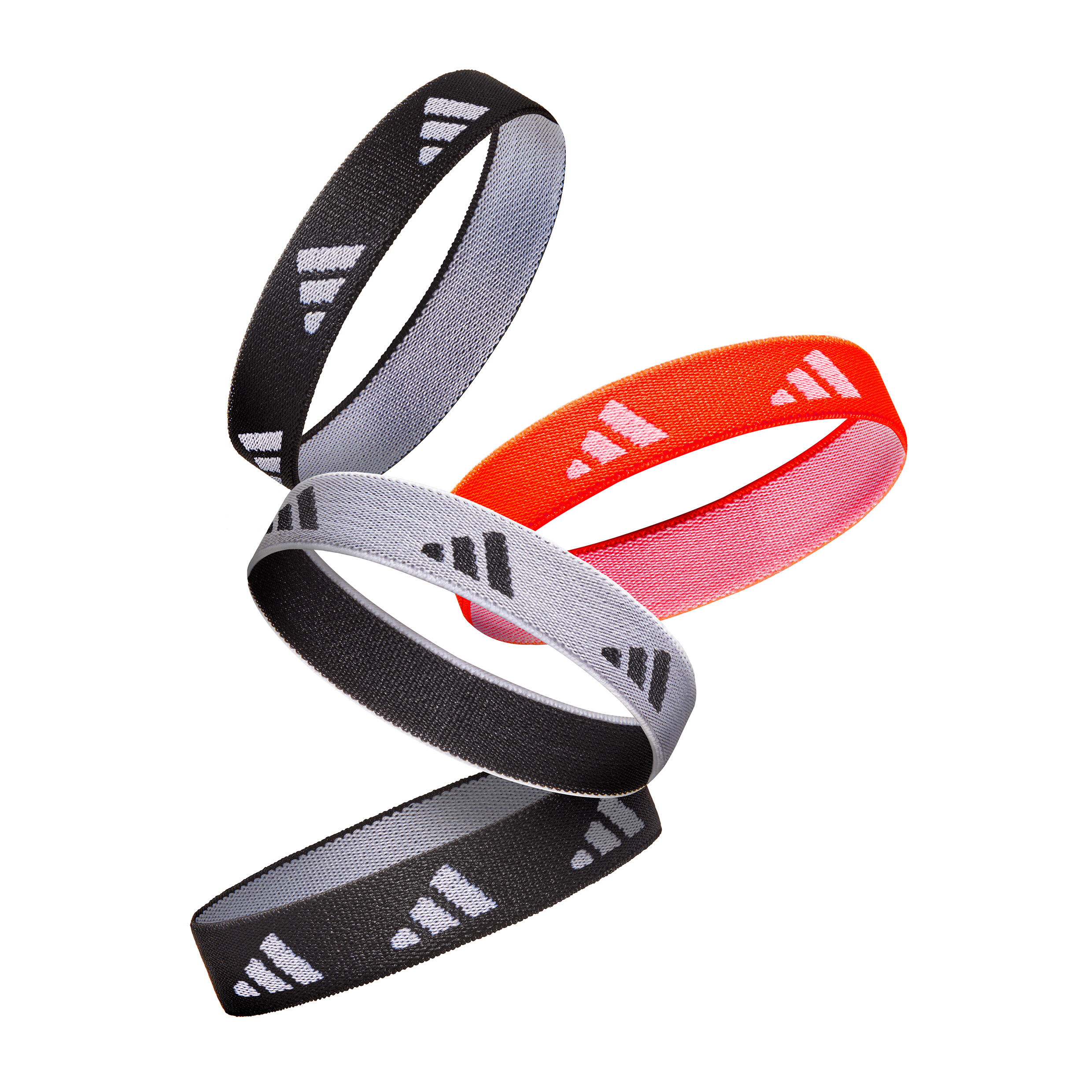 Élastiques pour cheveux Adidas - Noir, blanc, rouge solaire 2/7