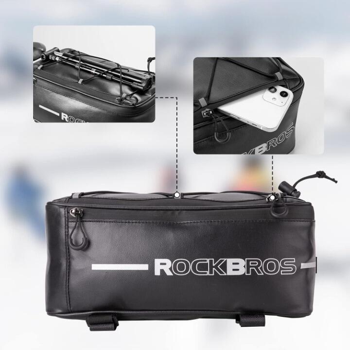ROCKBROS 4L Bagagerektas, Reflecterend Met Regenhoes 2/7
