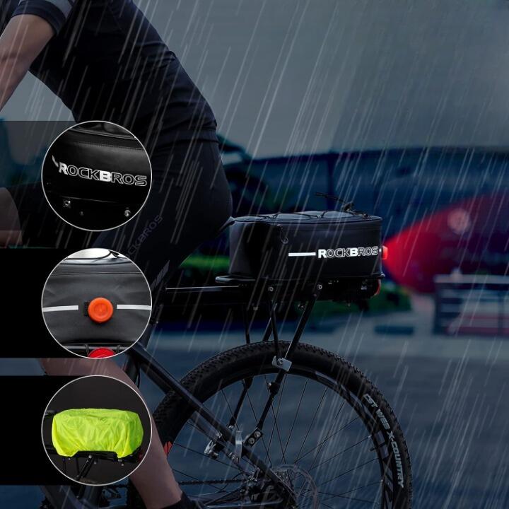 ROCKBROS 4L Bagagerektas, Reflecterend Met Regenhoes 3/7
