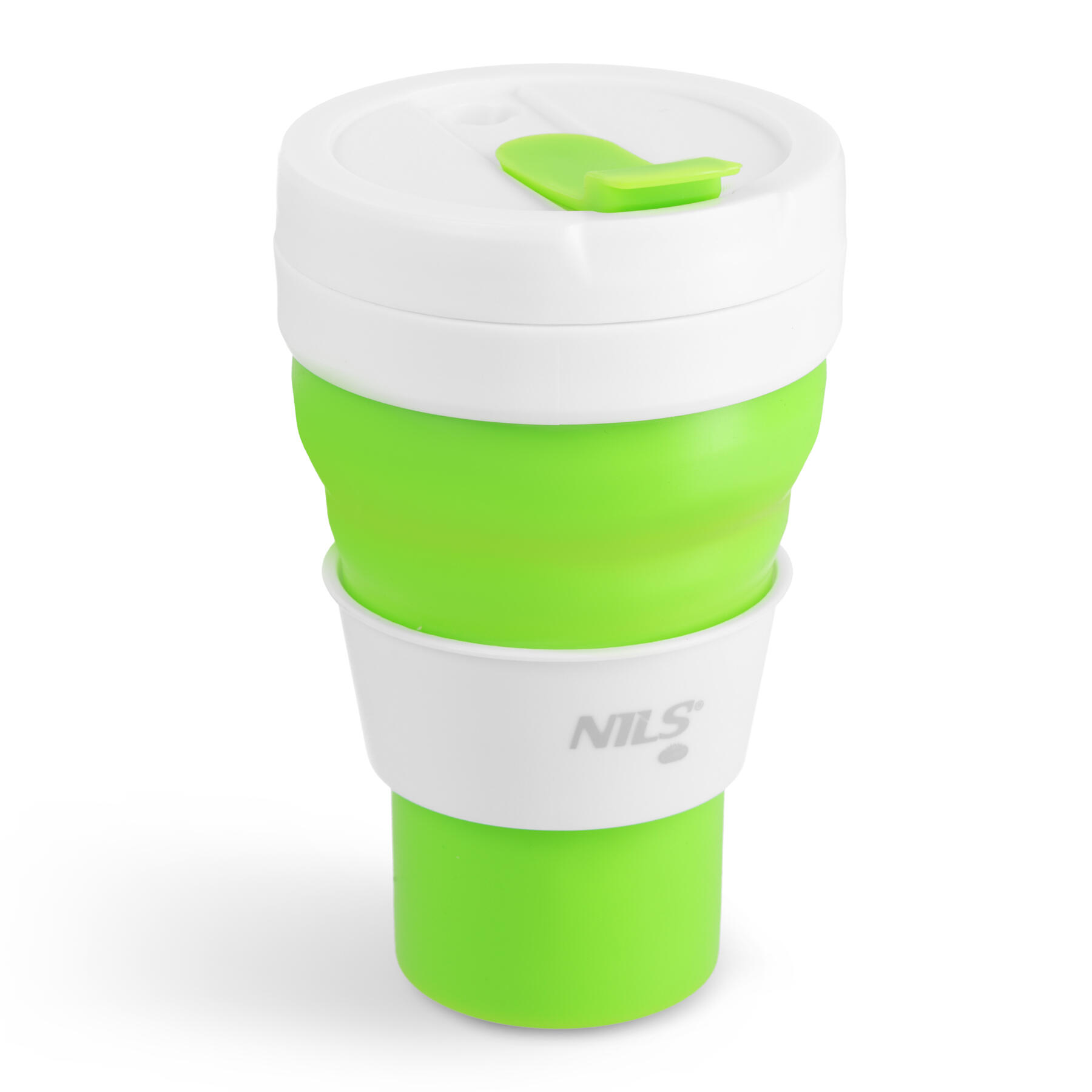 Nils Camp - Gobelet En Silicone Pliable Nils Camp Nc4103 - Mug - Blanc|vert - 600 Ml - Decathlon