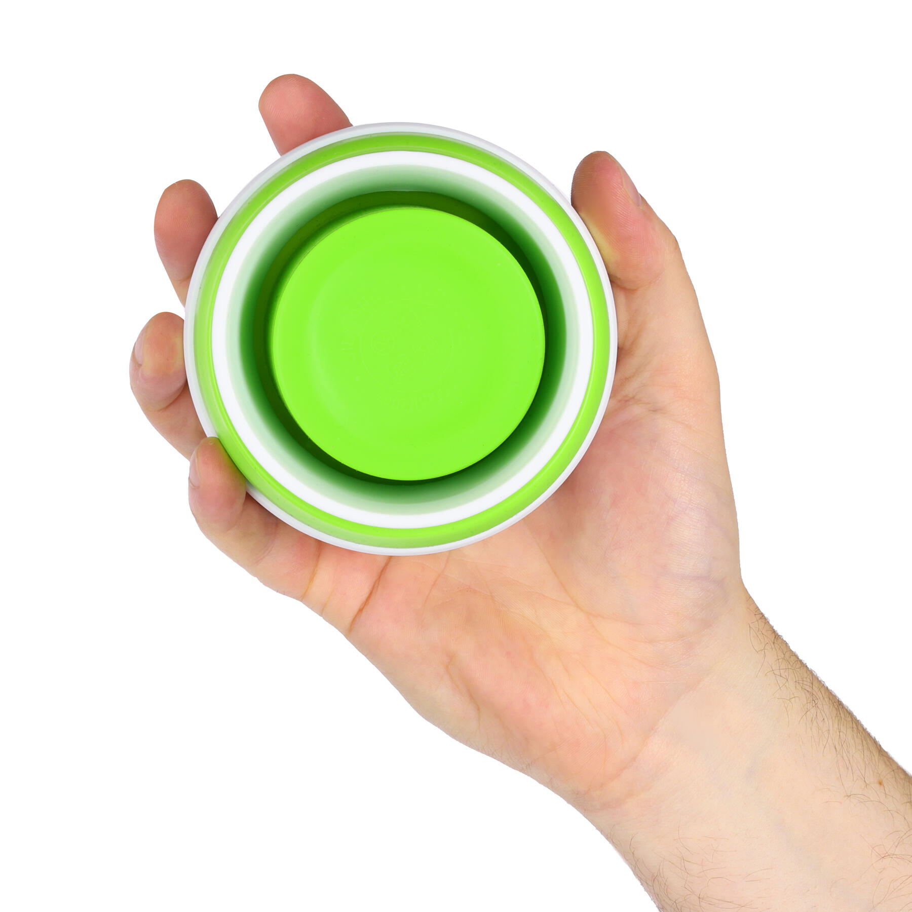 Tasse Pliable En Silicone 260 Ml – Couvercle, Bord Inox 304, BPA Free – Voyage, Camping, Randonnée – Vert Clair