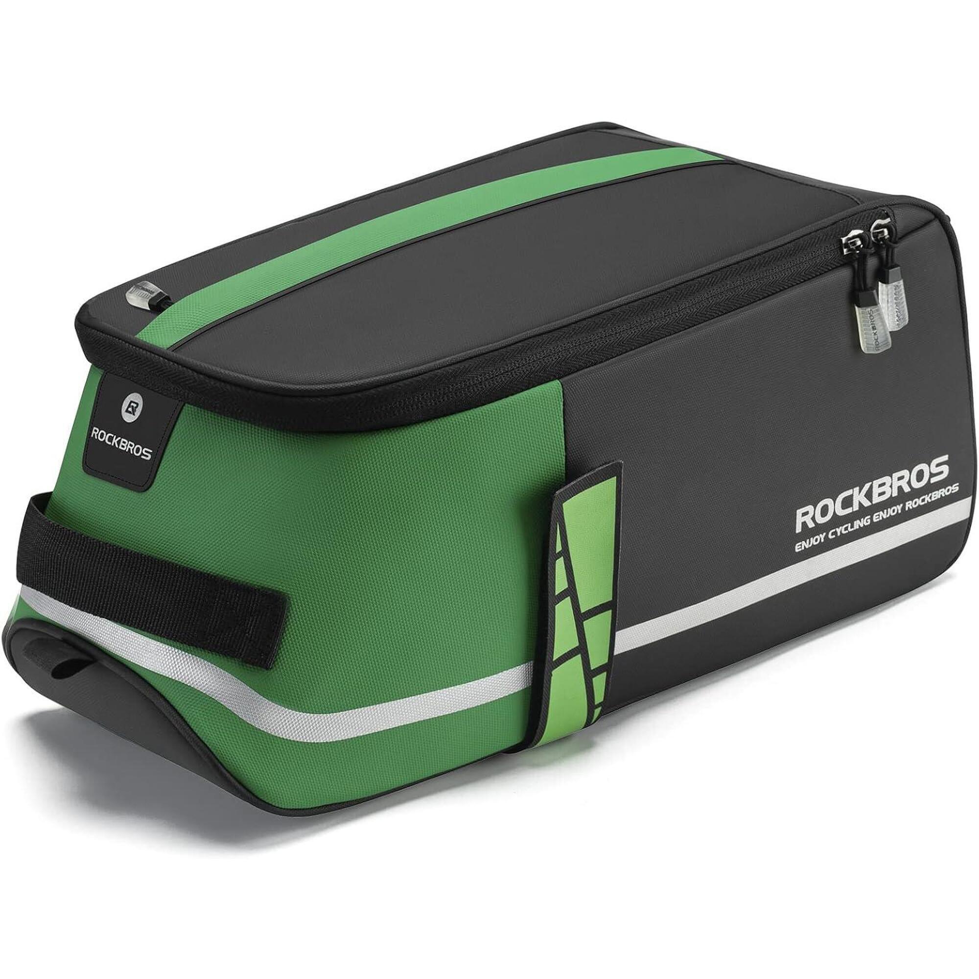 Rockbros - Rockbros Sacoche De Porte-bagage Vélo Arrière, Sacoche Vélo Arrière - Sacoche Selle Vélo - Noir|vert - 9 L - Decathlon