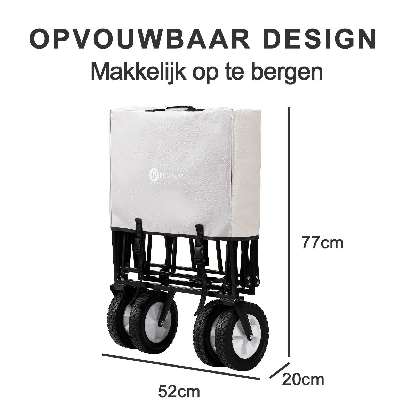 Packaway Opvouwbare Bolderkar Taupe 70kg 4/7