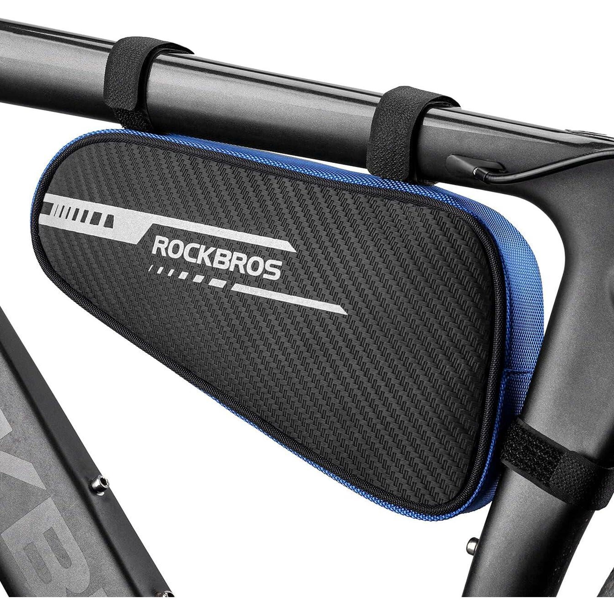 Rockbros - Rockbros Sacoche Cadre Vélo Vtt Bmx Triangle Réfléchissant Noir 1.2l - Sacoche De Cadre - Bleu|noir - Decathlon