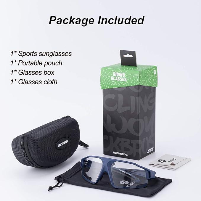 ROCKBROS Smart Tint Rechthoekige Heldere Fietsbril 6/6