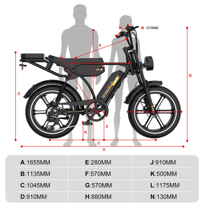 Vélo électrique G19 PRO, APP/NFC, 2x15.6Ah (90-120km), 20×4.0" suspendu