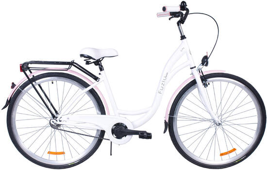 Rower miejski 28 Fuzlu City S1 biało-różowy