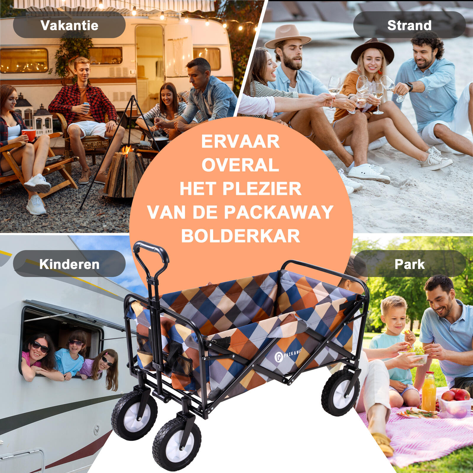 Packaway Opvouwbare Bolderkar Blok 70kg 5/7