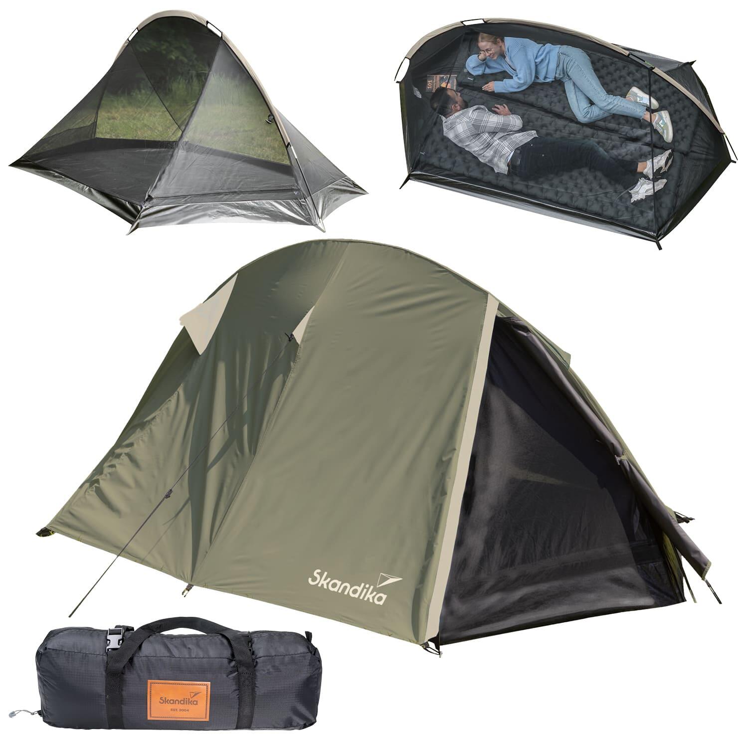 Skandika - Seconde Vie - Tente Trekking Tunnel - Hemus 2 Sleeper - 2 Pers - Cabine Noire - Tente - Vert - 2 Places - Decathlon