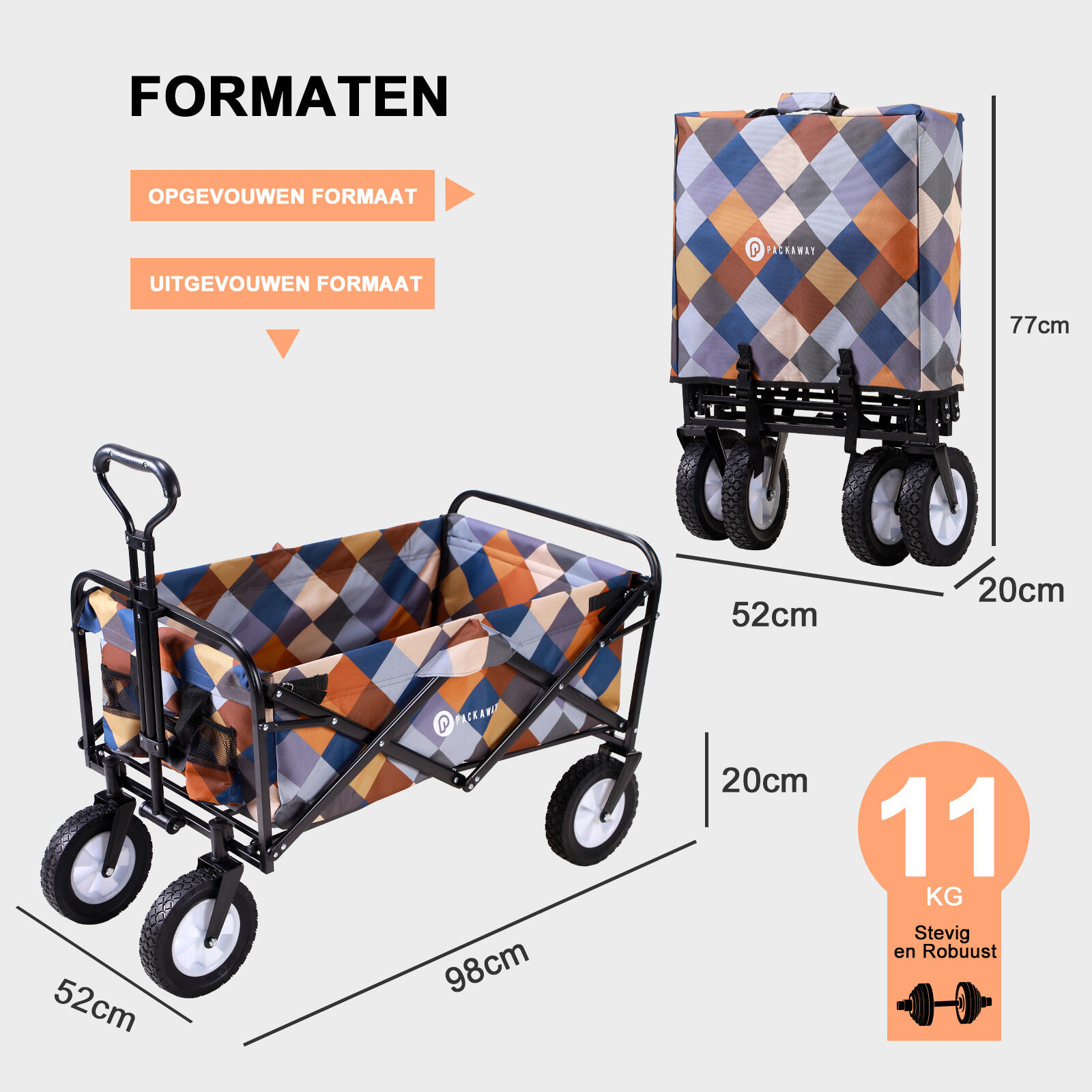 Packaway Opvouwbare Bolderkar Blok 70kg 4/7