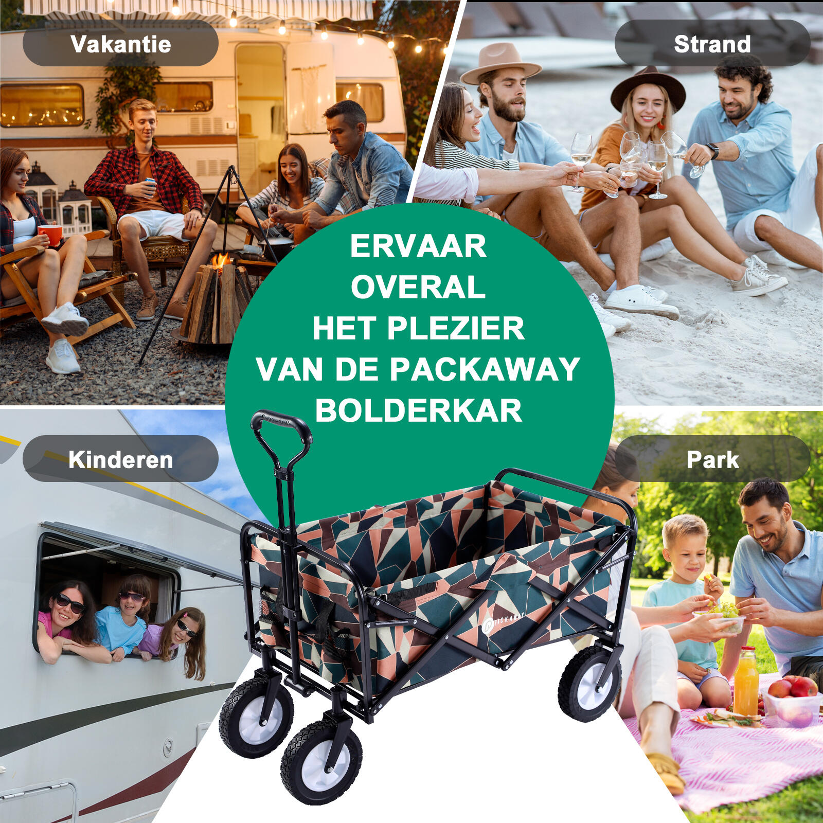 Packaway pliable Bolderkar couleurs abstraites 70kg 4/7