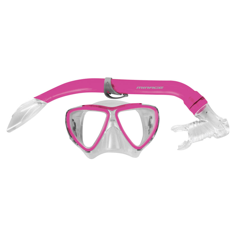 2pc Mirage Turtle Kids Junior Silitex Mask & Glass Snorkel Set