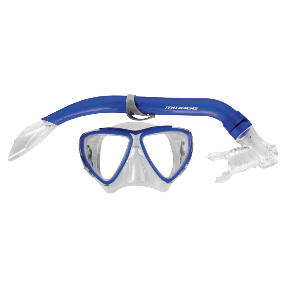 2pc Mirage Turtle Kids Junior Silitex Mask & Glass Snorkel Set