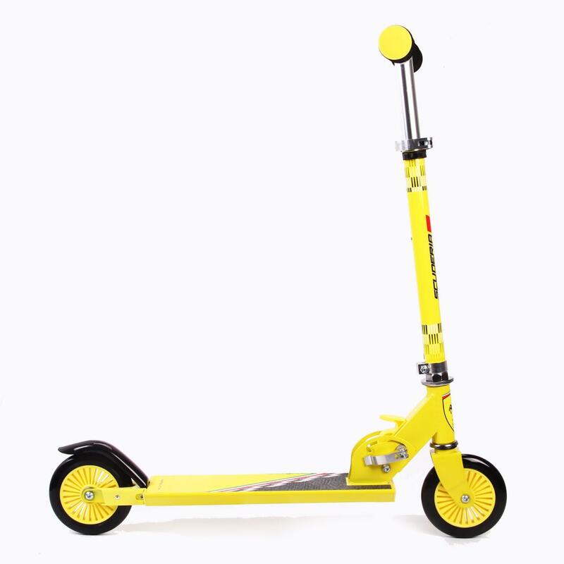 Trotineta pliabila Ferrari pentru copii cu roti 120 mm, galbena