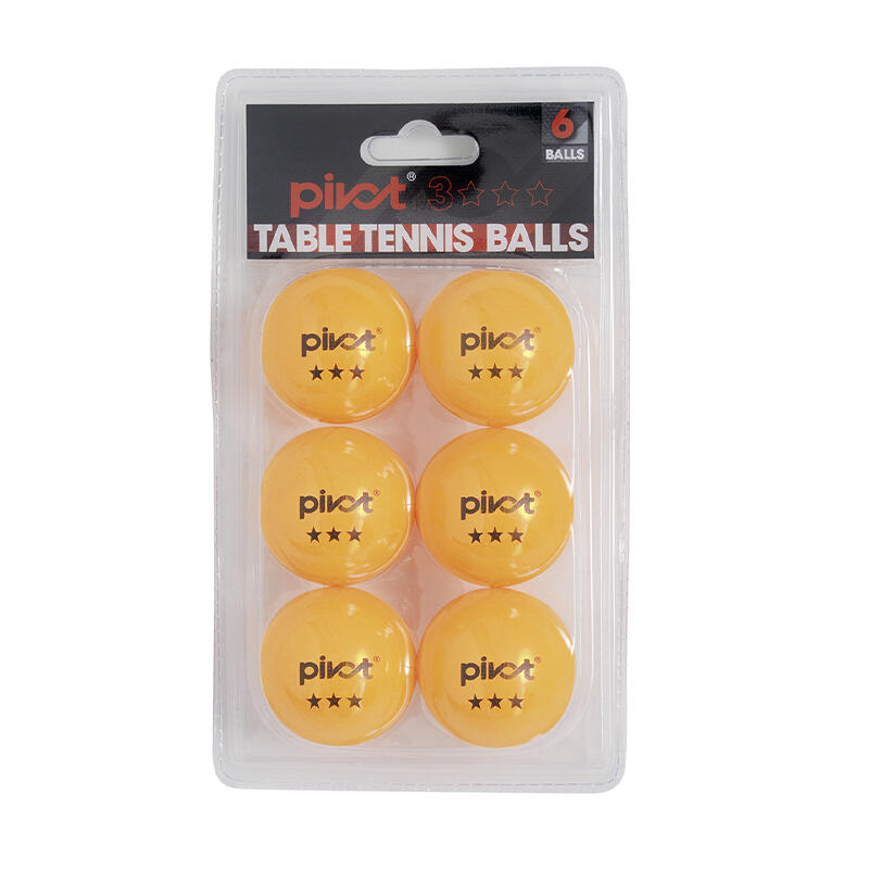 6pc Pivot 3 Star Table Tennis Balls