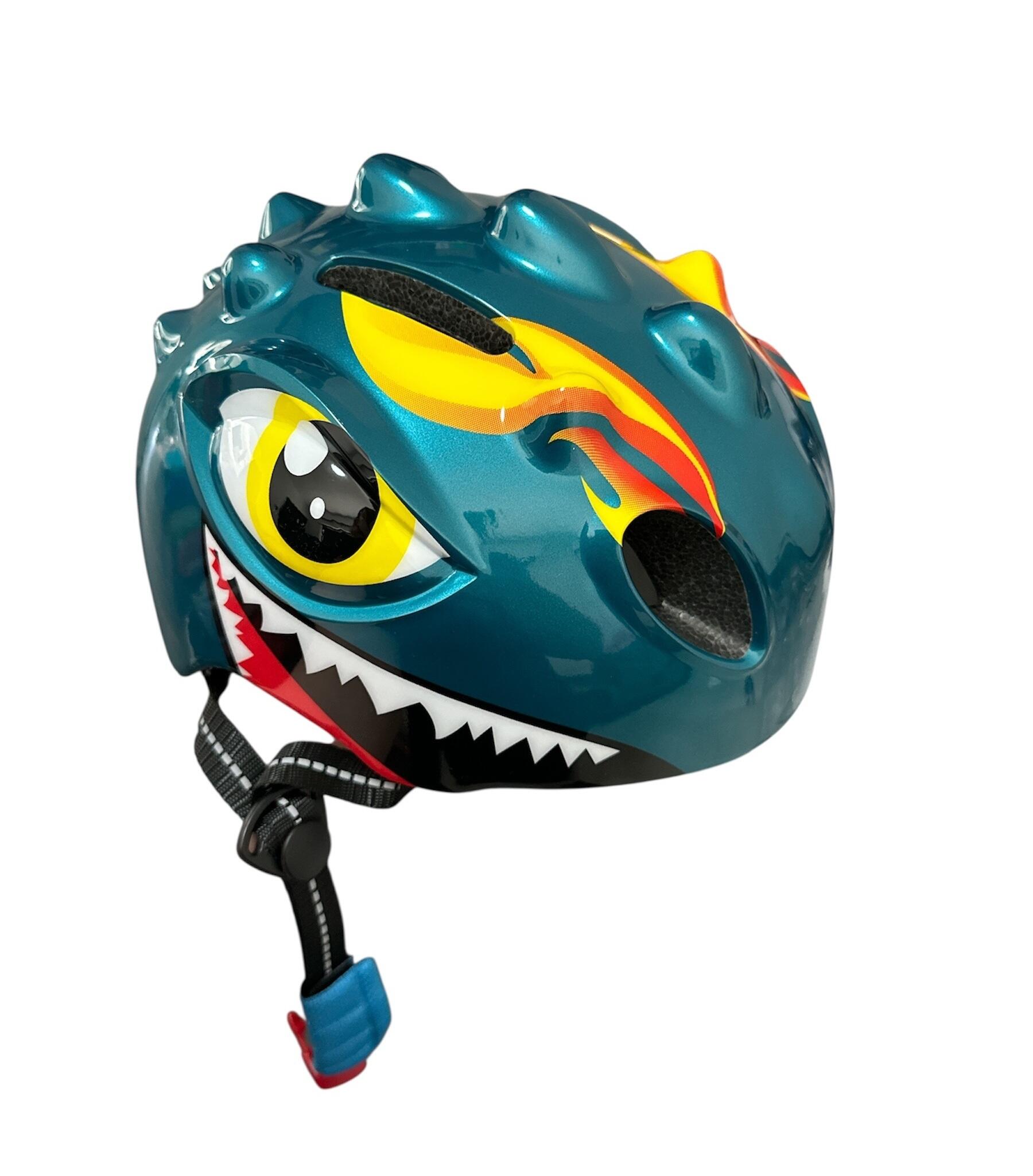 Kinderhelm Fiets Jongens Groen - Dino Extra Small 46-51cm 3/8