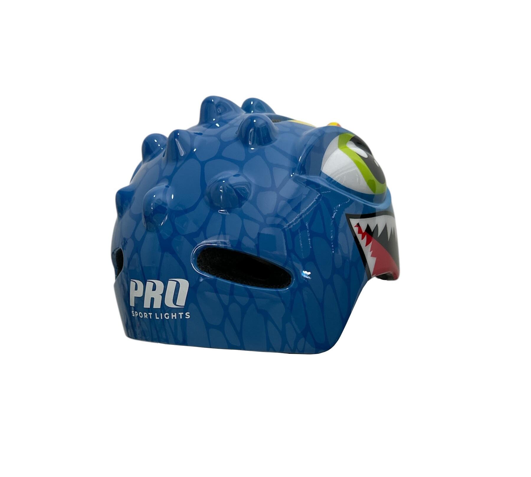 Casco da bicicletta per bambini maschi Blu - Dino XS 46/51 cm 5/7