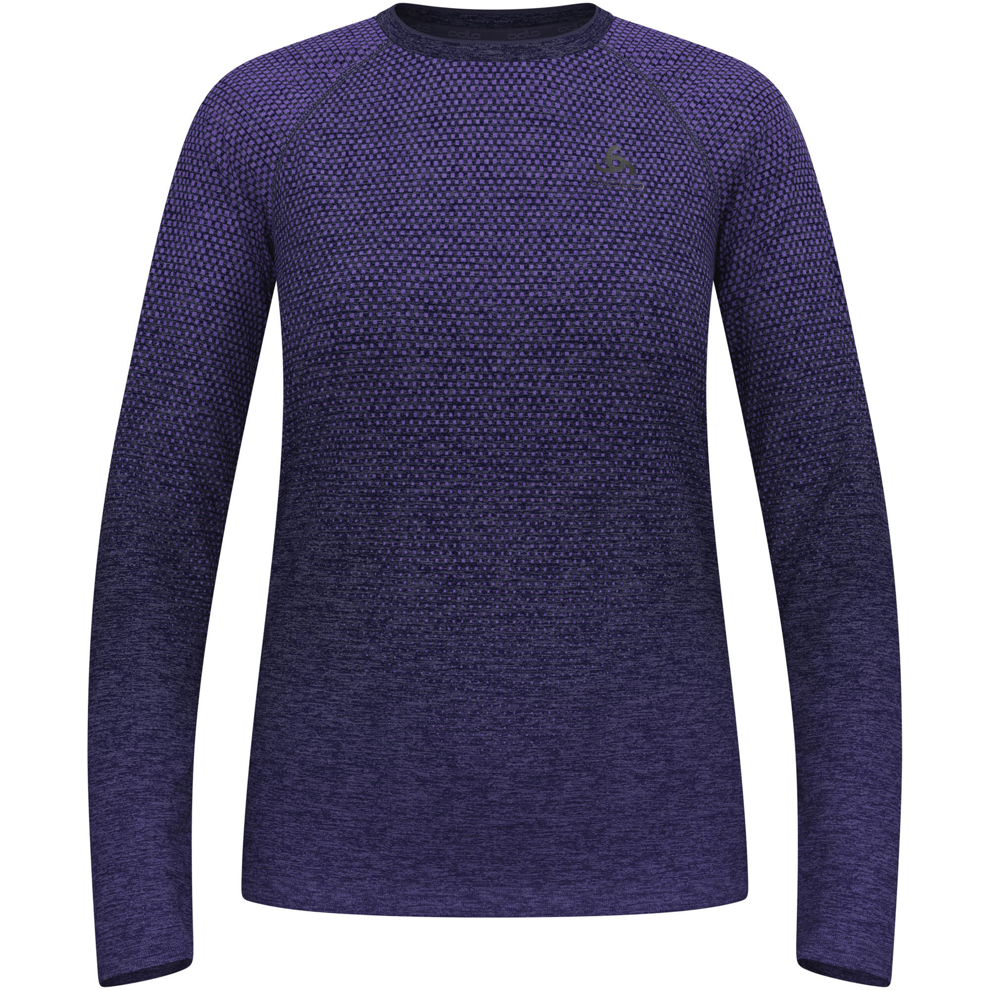 T-shirt running femme Odlo Essentials Seamless manches longues — Bleu foncé 6/7