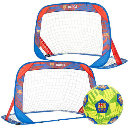 Pack FC Barcelone de 2 buts pop-up 120x80x80 cm avec un ballon de beach soccer