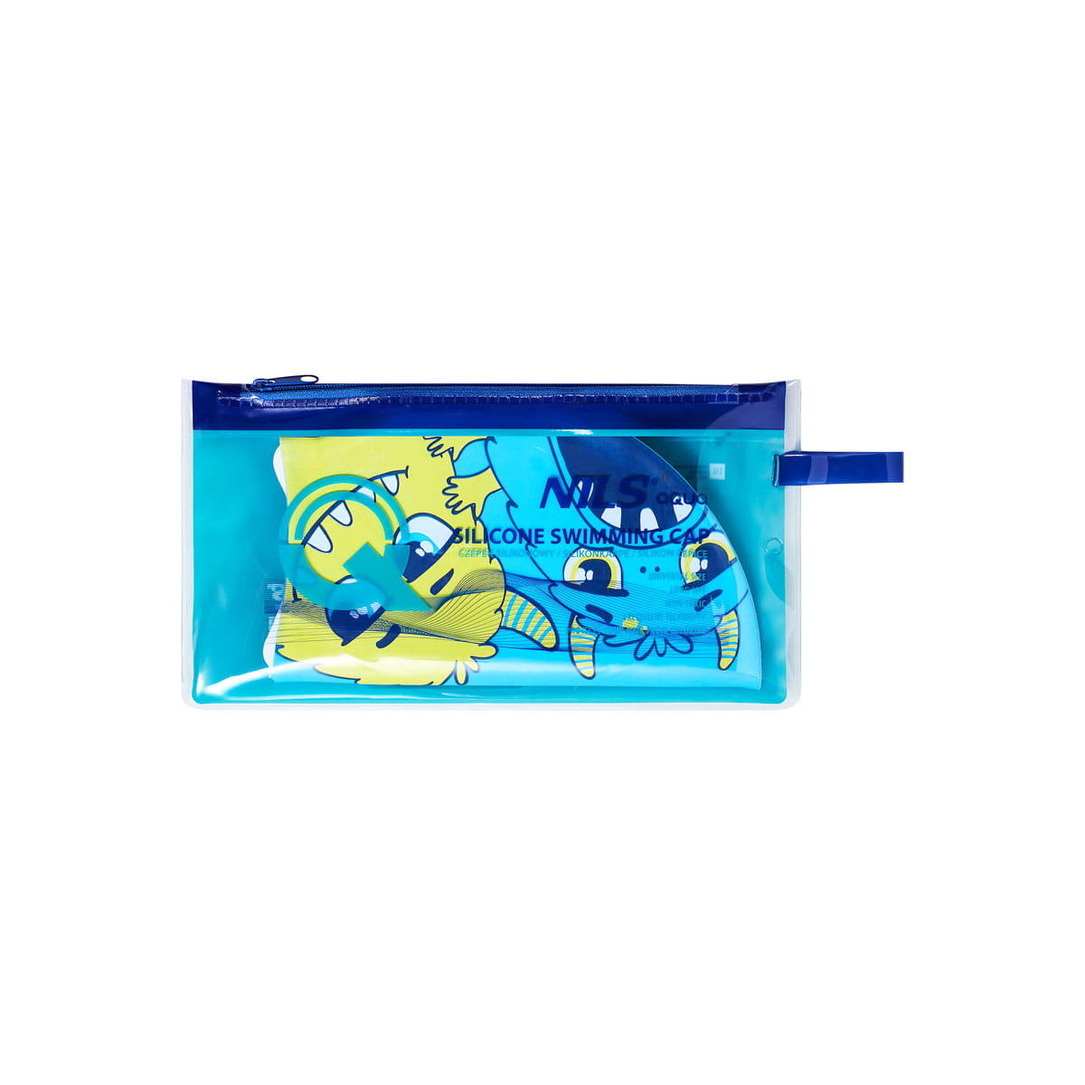 Nqc monster blauwe kindersiliconen muts Nils Aqua 5/6