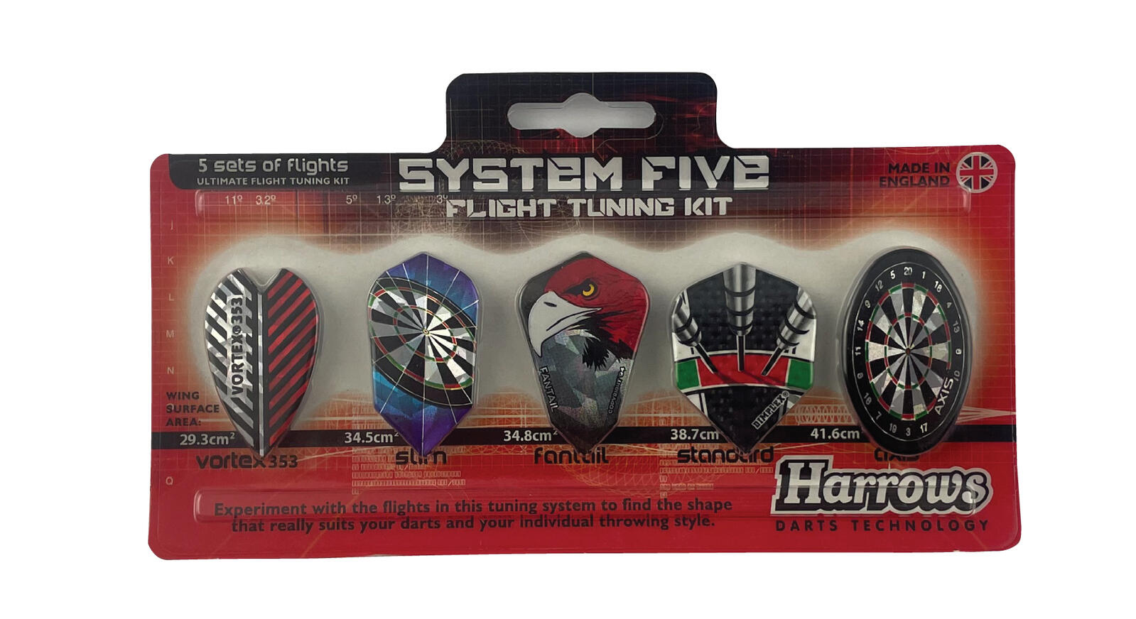 5pc Harrows System Five Dart Flight Tuning Kit/Set