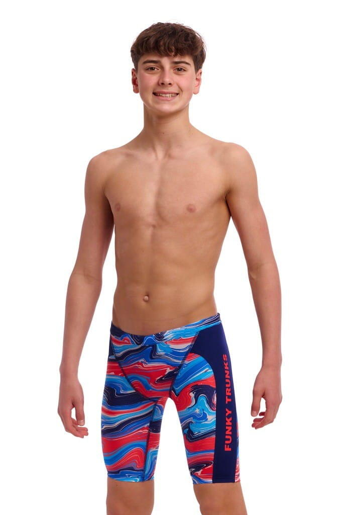 Funky Trunks Boys Wing Streak Swim Training Jammer - Blue 7/7