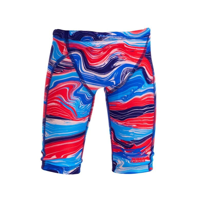 Funky Trunks Boys Wing Streak Swim Training Jammer - Blue 4/7