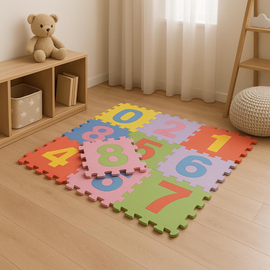 Dziecięca Mata Piankowa Puzzle EVA Zestaw 10 szt. 30x30 cm Cyfry Kolor 2/7