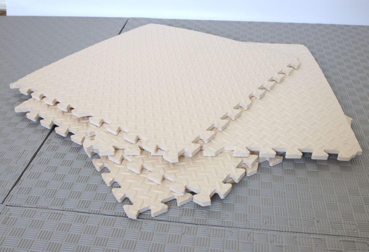 Enfants Gymnastique Tapis Puzzle Mousse EVA X-star 4 pcs 60x60 cm Beige 3/7
