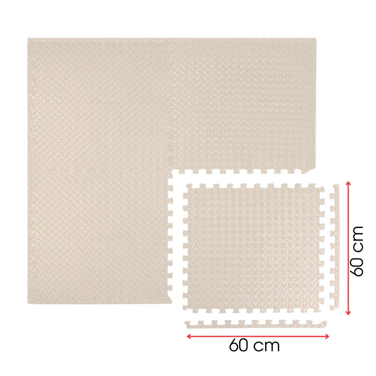 Enfants Gymnastique Tapis Puzzle Mousse EVA X-star 4 pcs 60x60 cm Beige 4/7