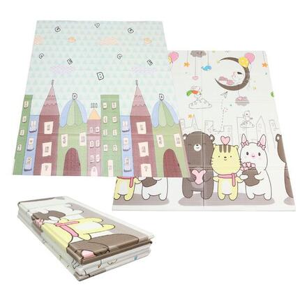 Faltbare Krabbelmatte 200x180cm Pastellfarbene Häuser