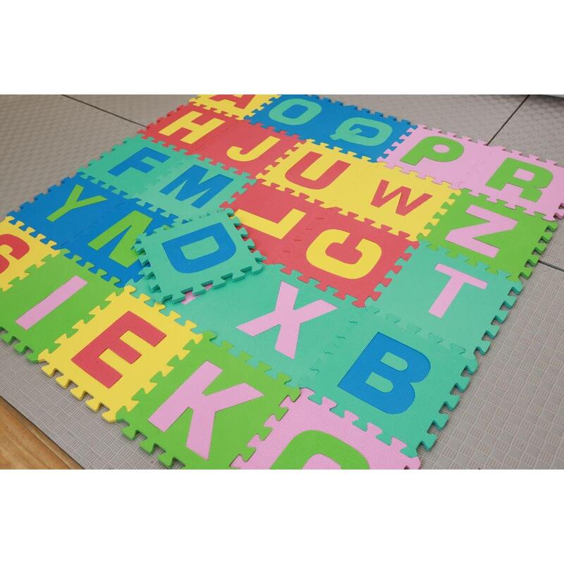Copii Fitness Covor de Joacă Puzzle Set 26 Buc 30x30 cm Letters Multicolor