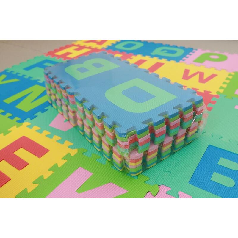 Copii Fitness Covor de Joacă Puzzle Set 26 Buc 30x30 cm Letters Multicolor