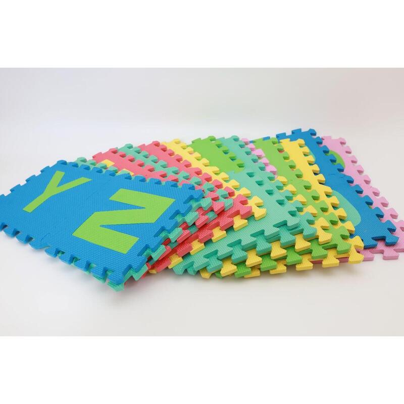 Copii Fitness Covor de Joacă Puzzle Set 26 Buc 30x30 cm Letters Multicolor