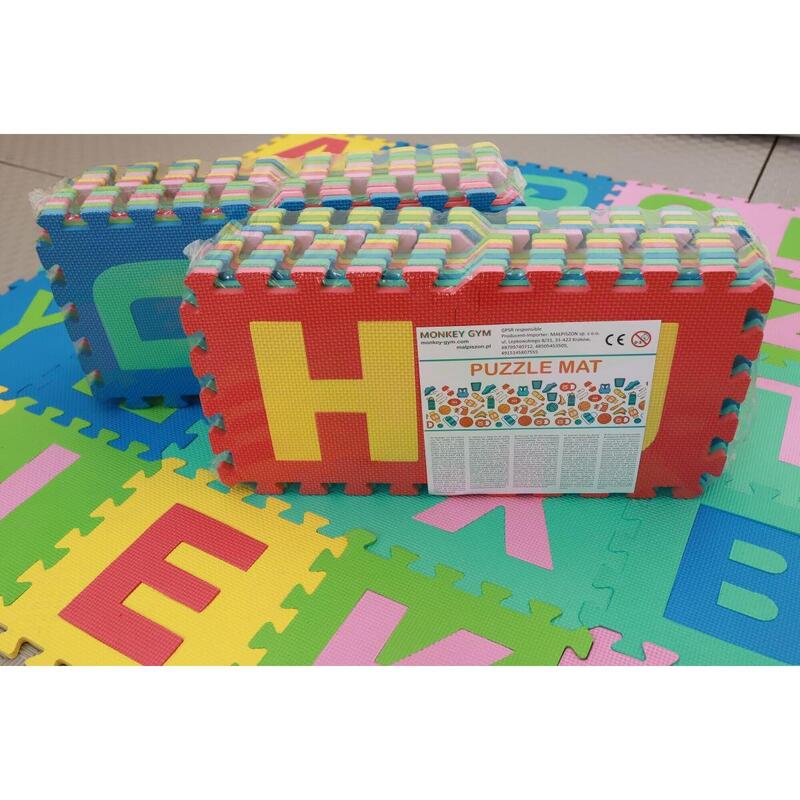 Copii Fitness Covor de Joacă Puzzle Set 26 Buc 30x30 cm Letters Multicolor