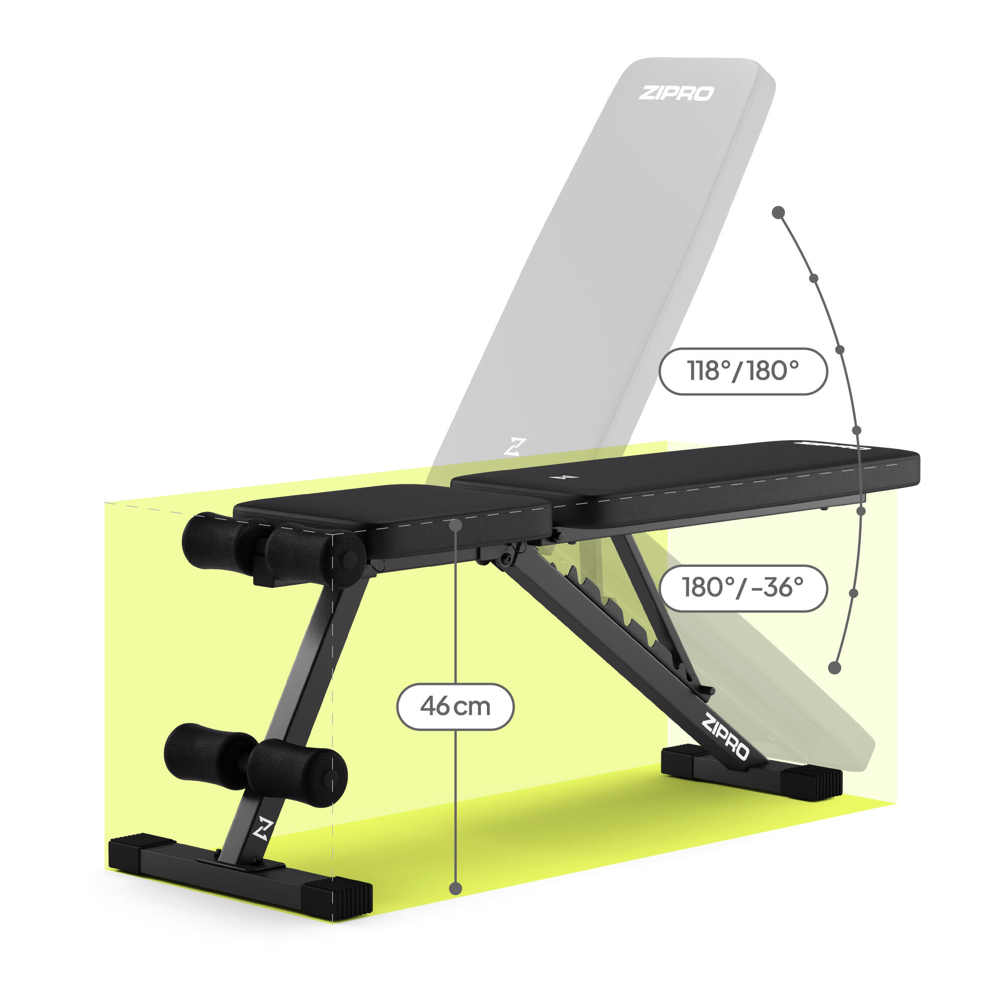 Banc de musculation Zipro Stride inclinable abdominaux 7/7