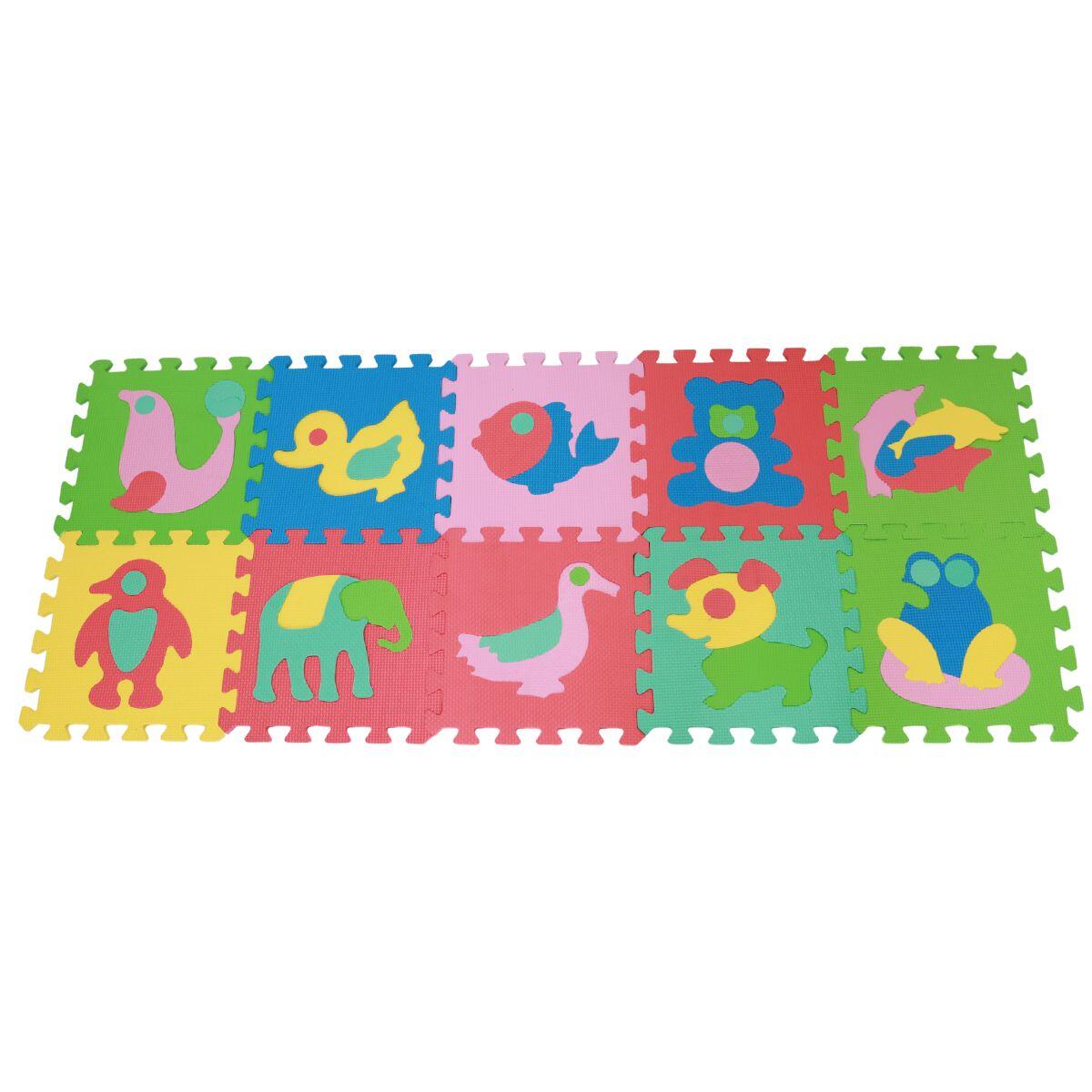 Kinder Fitness Schaumstoff Puzzlematte 10er 30x30cm Animals Multicolor 1/7