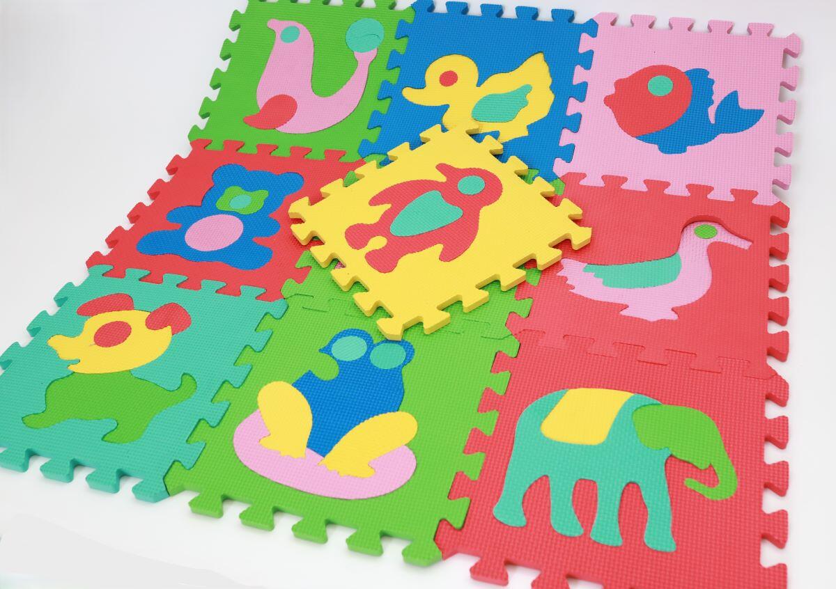 Kinder Fitness Schaumstoff Puzzlematte 10er 30x30cm Animals Multicolor 7/7