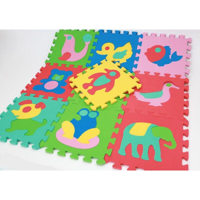 Copii Fitness Covor Puzzle din Spumă 10buc 30x30cm Animals Multicolor