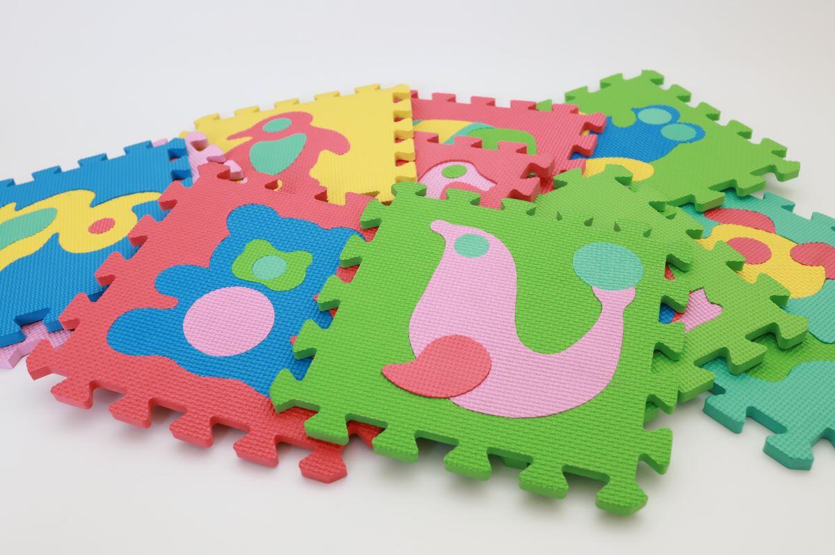 Kinder Fitness Schaumstoff Puzzlematte 10er 30x30cm Animals Multicolor 2/7
