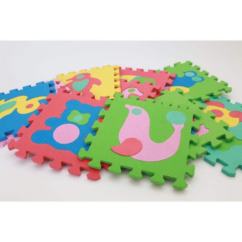 Copii Fitness Covor Puzzle din Spumă 10buc 30x30cm Animals Multicolor
