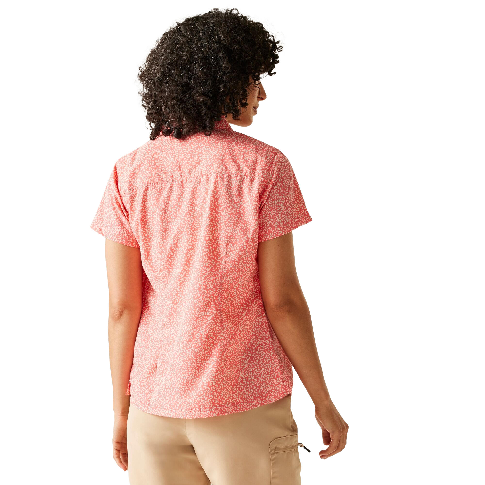 Chemisier Manches Courtes Motif/style Imprimé Feuille MINDANO Femme (Pêche 4/5