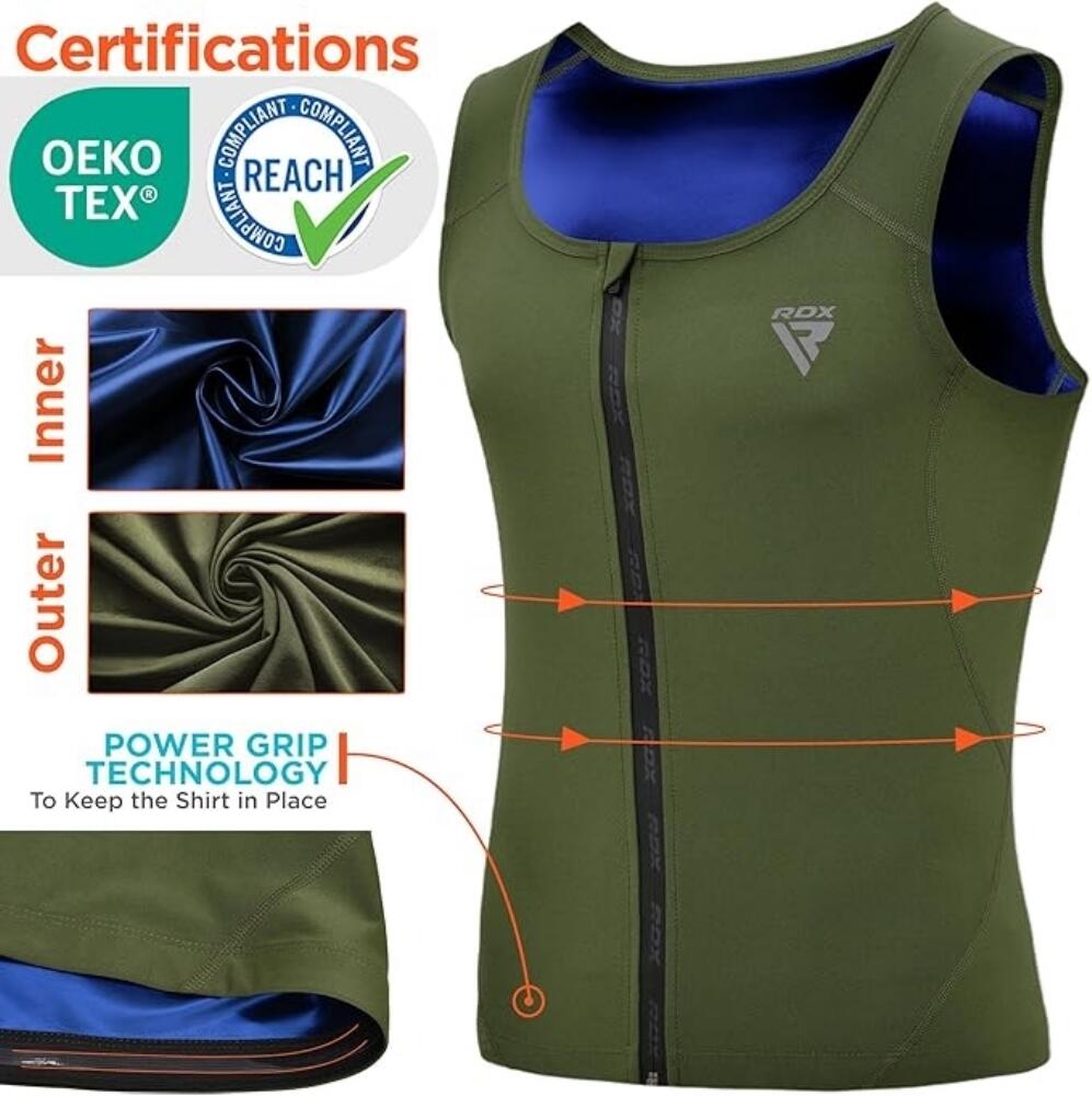 RDX Men's Sweat Jacket For Weight Loss 6/6