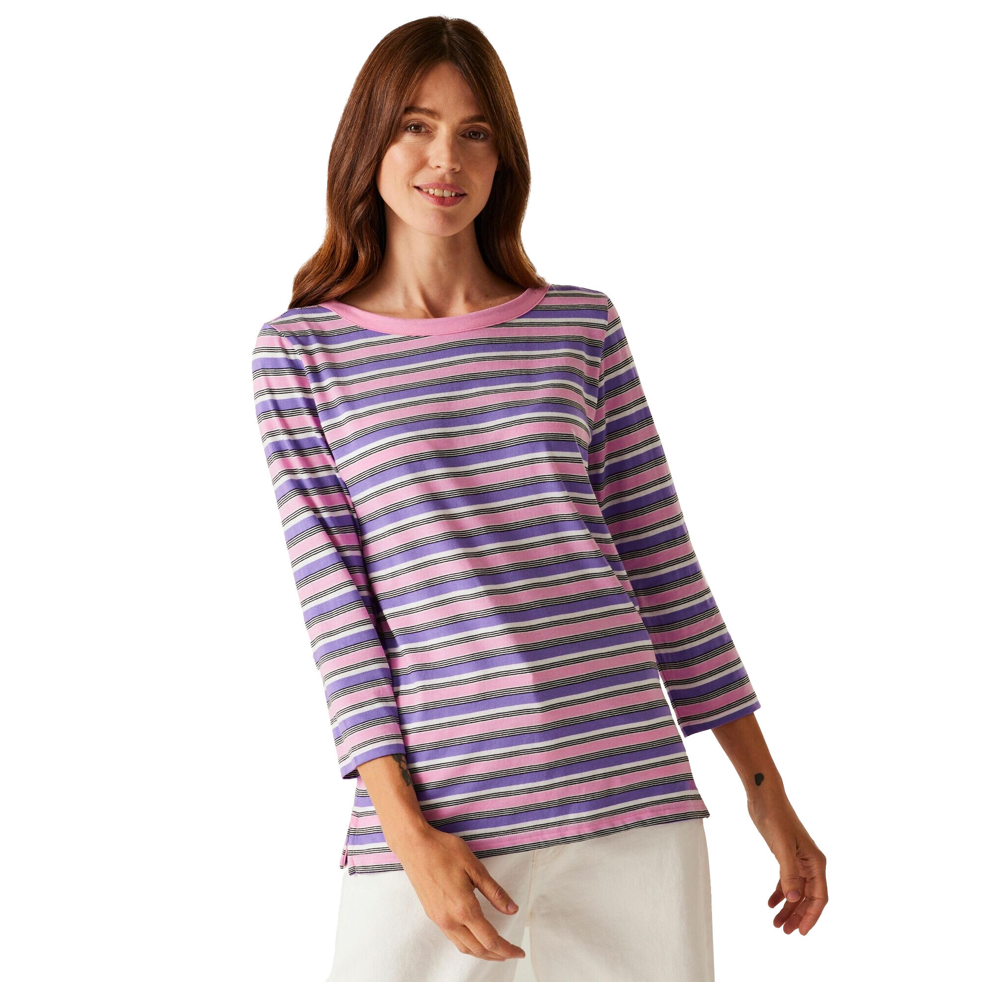 Tshirt Motif/style Rayé BAYLETTE Femme (Rose Clair) 4/5