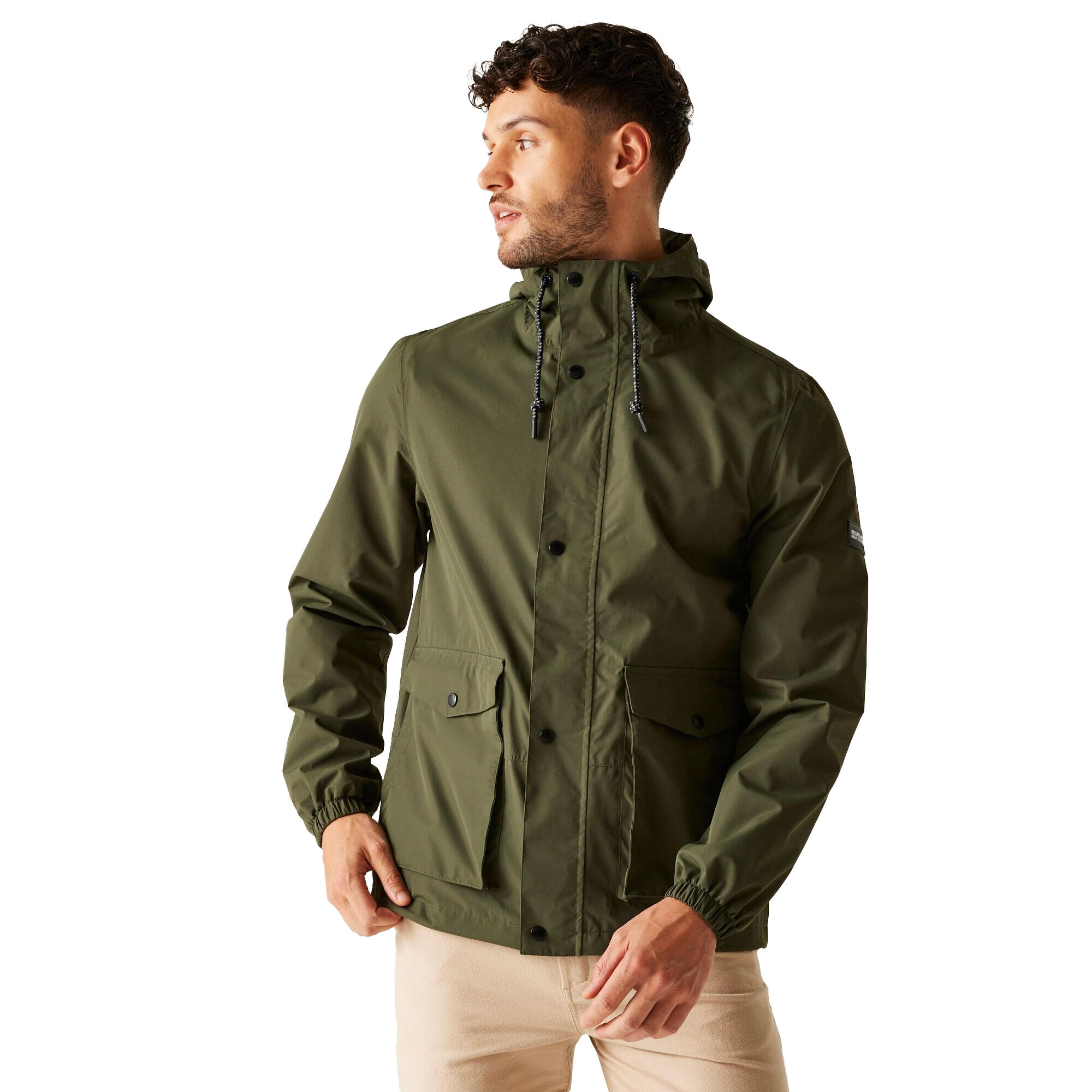 Mens Bayano II Waterproof Jacket (Dark Khaki) 4/5